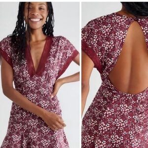 Free People Sweet Talker Dress in Burgundy NWOT